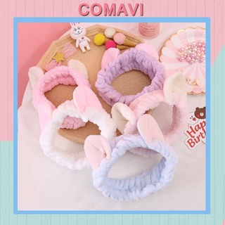 Phụ kiện tóc Comavi băng đô turban tai mèo vải nhung dễ thương BD12