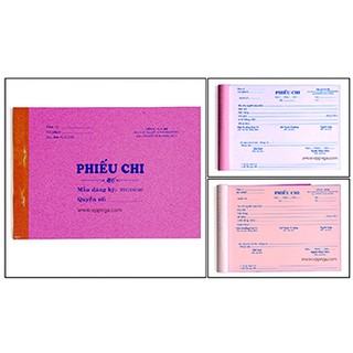 Phiếu chi, thu (2 liên) = 40 bộ/ 1 cuốn