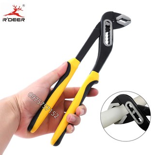 Kìm mỏ quạ thép đúc nguyên khối đa năng R'DEER , kìm 7 lỗ điều chỉnh khẩu độ linh hoạt, vặn ống nước chuyên nghiệp