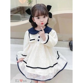Váy bé gái - Váy ren cúc ngực bánh bèo siêu xinh cho bé 1-5 Tuổi _Váy ren thu 2021