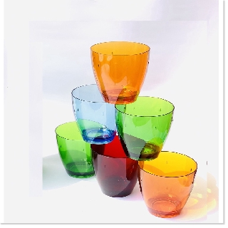 Bộ 6 cốc nhựa Acrylic cap cấp Song Long- Kiểu dáng hiện đại sang trọng- Trộn màu ngẫu nghiên