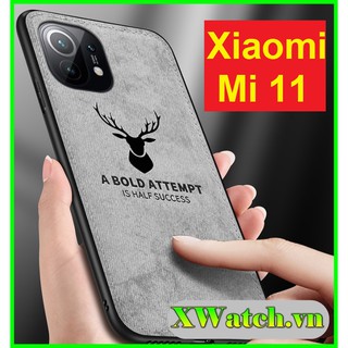 Ốp lưng Xiaomi mi 11 Vải jean Họa tiết Deer _ Xiaomi mi11