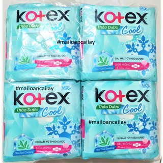 [NHIỀU LOẠI] Băng Vệ Sinh Kotex Thảo Dược Cool Siêu Mỏng Cánh 23cm