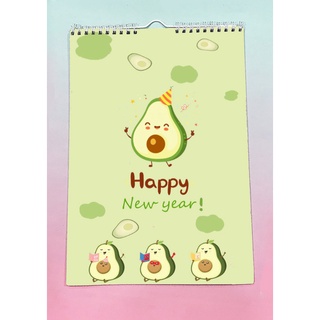 Lịch treo tường quả bơ avocado 2022 A4 13 tờ LA4I43 dễ thương có lịch âm