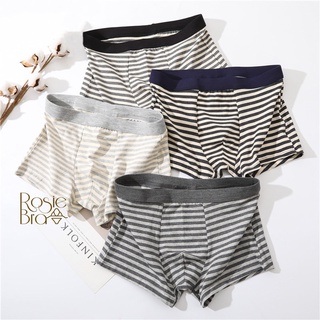Sịp Đùi- Quần Lót Nam Boxer Cotton Sọc Ngang Phong Cách Nhật Bản Thanh Lịch K141