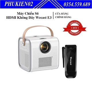 [ Chính hãng ] Combo Máy Chiếu Mini Chạy Android S6 Cho Máy Tính, Laptop, Điện Thoại + HDMI Không Dây Wecast E3