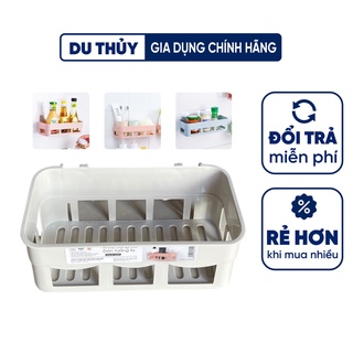 Kệ nhựa dán tường đa năng để đồ nhà tắm, để đồ nhà bếp màu hồng, xanh, trắng ghi 2 kích cỡ chính hãng việt nhật