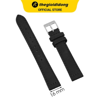 Dây da đồng hồ 16 mm đen L014-03-16
