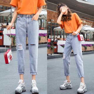 Quần jean bò baggy nữ cạp cao hàng Quảng Châu phong cách Hàn Quốc sành điệu style năm 2021