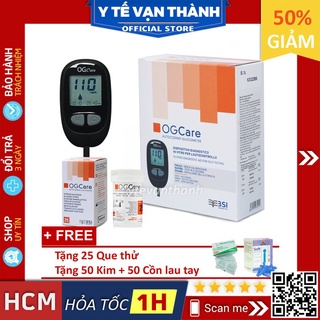 ✅ [TRỌN BỘ] Máy Đo Đường Huyết- Ogcare (+ 25 Que, 50 Kim, Cồn) -VT0559 | Y Tế Vạn Thành