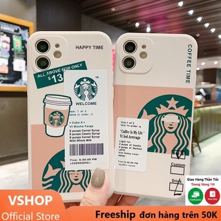 Ốp iphone Starbucks cạnh vuông 13promax/12promax/11promax/xsmax/6plus/6splus/7/7plus/8/8plus/x/xr/xs