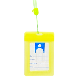 Bảng Tên Dọc 2 Mặt Dây Nhựa 504 - Mẫu 12 - Dây Xanh Lá - Bảng Tên Vàng