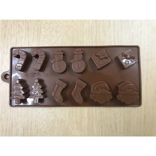 khuôn silicon noel ủng+ cây thông+ ông già (MS 030) (M0103)