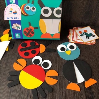 BỘ XẾP HÌNH MONTESSORIE THEO THẺ BẰNG GỖ CHO BÉ