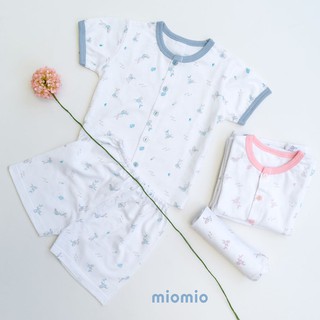 Bộ ngắn tay Miomio cài giữa họa tiết Thỏ mỏng mát