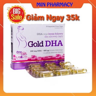 Gold DHA - Viên uống bổ sung DHA và axit folic cho phụ nữ có thai và cho con bú. Giúp não bộ thai nhi phát triển tốt