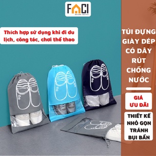 Túi du lịch đựng giày dép nam nữ bằng vải không dệt có dây rút chống bụi chống ẩm mốc đa năng