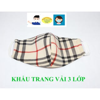 KHẨU TRANG VẢI 3 LỚP In sọc đen đỏ Hỗ trợ phòng ngừa dịch bệnh Chống nắng Lọc không khí ô nhiễm Thương hiệu MINH ANH