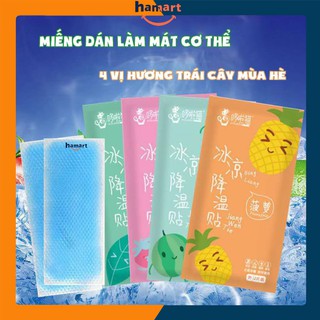 Gói 2 Miếng Dán Lạnh Làm Mát Cơ Thể Chống Nóng Hạ Sốt DUOLAMAO Hương Thơm Trái Cây Mùa Hè