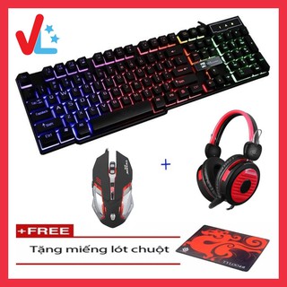 Combo Chuyên Game Bàn Phím Chuột R8-1822, Eweadn T02, Tai nghe YL-902 ( Tặng Lót Chuột ) - VL
