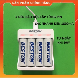Bộ Sạc Pin AA, AAA Beston C9009 Tự ngắt khi đầy Sạc Nhanh Có Đèn báo đầy độc lập từng pin, pin sạc chính hãng