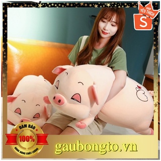 Gấu bông to Lợn Heo 𝑯𝒂̀𝒏𝒈 𝑪𝒂𝒐 𝑪𝒂̂́𝒑,gối ôm hình thú nhồi bông Heo Lợn mắt híp đù đẫn siêu cute 1m1/70cm