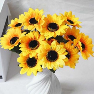 HOA HƯỚNG DƯƠNG CHÙM 7 BÔNG cực rạng rỡ - Hoa lụa cao cấp trang trí đẹp -Hoa giả