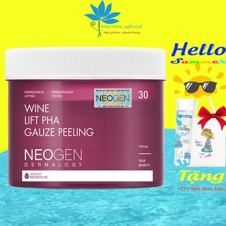 Tẩy Da Chết Dạng Miếng Vang Đỏ Neogen Dermalogy Wine Lift PHA Guaze Peeling Pad 30 Miếng [NHẬP KHẨU CHÍNH HÃNG]