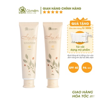 Kem Chống Nắng Thiên Nhiên Thấm Nhanh An Toàn Cho Da Hây Hây SPF 40, PA ++ Cỏ Mềm 60g
