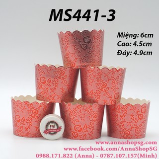MS441-3 CUP GIẤY CỨNG 49*45MM - MÀU ĐỎ
