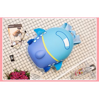 Balo hình tàu con thoi vũ trụ màu xanh size lớn 33*25*13