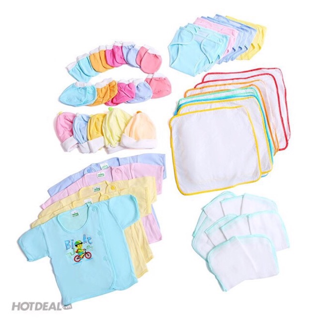 Set 60 món đồ dùng sơ sinh ( tặng 1 vòng dâu tằm cho bé )