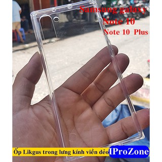 ( Note 10 , Note 10 +) Ốp trong Chính hãng Likgus lưng kính viền dẻo cho Samsung galaxy Note 10 , 10 Plus , Note 8 ,9