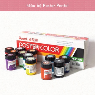 [Mã LIFEBOOK1 giảm 30K đơn 150K] [SUMMER] Bộ 12 màu Poster Pentel lọ thủy tinh
