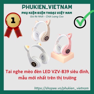 Tai nghe mèo đèn LED VZV-B39 siêu đỉnh, mẫu mới nhất trên thị trường