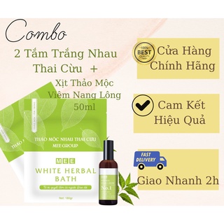 Tắm Trắng Thảo Mộc Nhau Thai Cừu - COMBO 2 Tắm Trắng + Xịt Viêm Nang Lông - Hoa Hồng Cosmetic - Tặng Ngay Bộ Quà Tặng