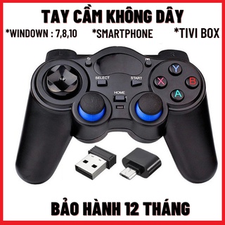 Tay cầm chơi game không dây cho  PC / Laptop / Điện thoại / Tivi (TV) Android-Giá rẻ,kết nối USB 2.4G,cổng Micro,Type
