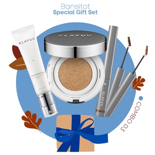 Combo Makeup KLAVUU 03 Gồm 01 Urban Cushion + 01 Kem lót + 01 Chuốt Mày Mascara Cao Cấp