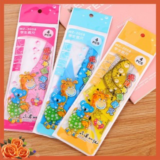 BỘ 4 THƯỚC KẺ 4 MÀU