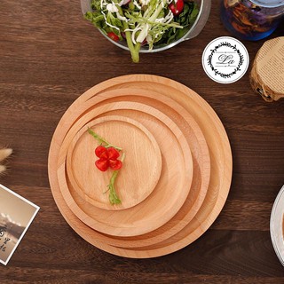 Khay gỗ tròn nhiều size làm phụ kiện trang trí, chụp ảnh đồ ăn, đồ uống