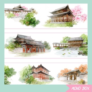 Washi tape phong cảnh cổ trang đẹp trang trí sổ chiết MONO BOX CTZ13