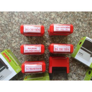 Con dấu liền mực khắc sẵn kt 1.1 x 3.7cm