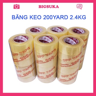 Băng keo trong 4.8cm 200yads [6 cuộn/cây - 2.4kg] dán thùng - Độ dính 45 BIGSUKA
