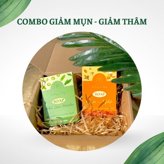 Combo Soap khổ qua matcha và Soap cam nghệ + TẶNG KÈM TÚI ĐỰNG SOAP