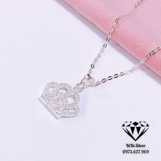 Dây chuyền nữ bạc ta mặt hình vương miện gắn đá sang chảnh - Dây chuyền bạc bibi