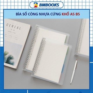 Bìa sổ còng A5 B5 A4 nhựa cứng cán mờ 6/20/26/30 lỗ còng làm sổ planner bullet journal xinh xắn BMbooks