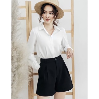 SOMIVN: Áo sơ mi giấu khuy, hàng GU chuẩn xuất, dài tay, đồng phục, áo đẹp và xinh, dấu cúc