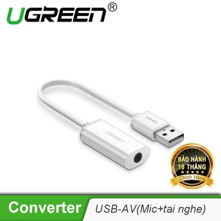 Card âm thanh USB 2.0 sang 1 giắc 3.5mm (Phone + Mic) Ugreen 30712