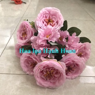 Chùm hoa Hồng pháp 7 bông - Hoa lụa cao cấp