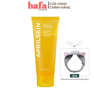 Mặt Nạ Lột Tẩy Tế Bào Chết APRILSKIN Real Calendula Peel Off Pack 100g + Tặng kèm 1 băng đô tai mèo ( màu ngẫu nhiên)